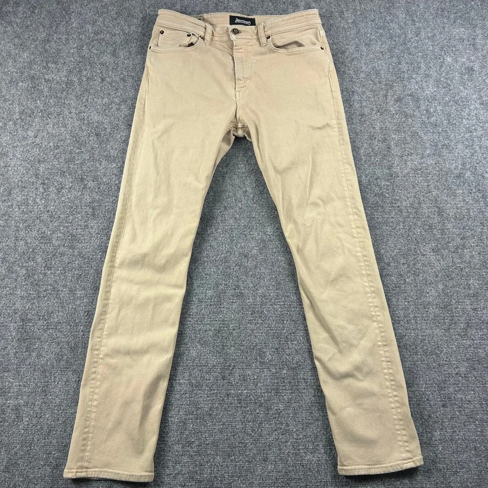 Revtown Sharp Jeans Mens 33x34 Tan Khaki Decade Denim Slim Straight Pants Casual